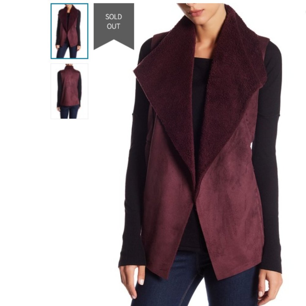 Susina Faux Shearling & Suede Vest - Large